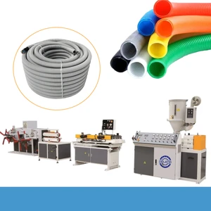 Single-screw Plastic Extruder for PP/PE Corrugated Pipe Automotive Wire Harness Cable Protection Tube Making 180-220kg/h
