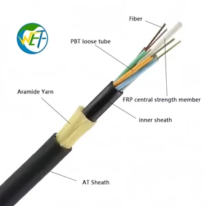 24-Core Wolf Kabel Fiber Optic FTTH Drop Cable Outdoor Armoured Anti Rodent ASU ADSS GYXTW PE Insulation