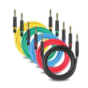 6.35mm Balanced Interconnect Line Double Male 1/4 Inch TRS Instrument Cable 6.35mm to 6.35mm Stereo Audio Cable for Guitar
