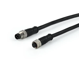 TT M12 Male Socket Shielded Wiring Harness 1M 2M 5M Cable Length with Brass Contact Material