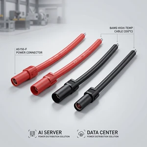 Custom 8AWG Silicone Wire Harness with AS150-F Connector for Energy Storage AI Server Applications