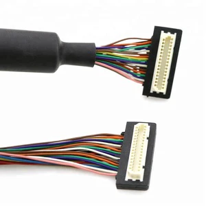 Custom 31 Pin LVDS Cable Assembly with Ferrite Core EMI Shielded Display Cable Harness