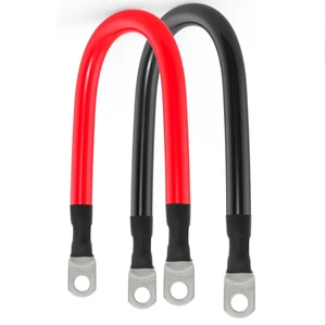 Customizable Battery Cables 6 AWG M8 Lugs Red and Black Power Inverter Wires for Solar, Marine, RV and Automotive Use
