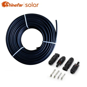 Black & Red Industrial XLPE PVC Insulated Tinned Copper Solar PV DC Power Cable 4mm 6mm 10mm EN 50618:2014 for for