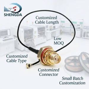 Waterproof Ring 1.13mm 1.37mm SMA Female To U.FL MHF1 Extension Pigtail Jumper RF Coaxial Cable