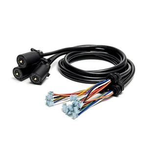 Heavy Duty 7 Way Round Trailer Connector Harness with Dust Cover 14AWG/16AWG for US Trailers RV Truck