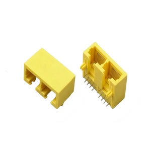 1*2 Port RJ45 Connector 8P8C Vertical DIP Without LED Ethernet RJ45 Modular Jack for Network Equipment