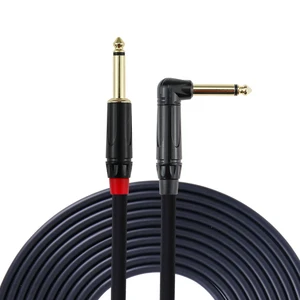 Wholesale High End 3m 10FT 6m 20FT Woven Braided Right Angle 6.35mm Electric Instrument Guitar Cable
