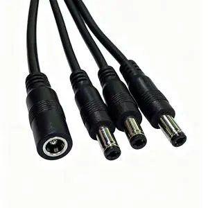 DC Power 1 Female to 2/3/4 Male 5.5mm*2.5mm DC Connector Power Supply Splitter Plug Y Splitter Adapter Cable Cord 45CM 20/24AWG