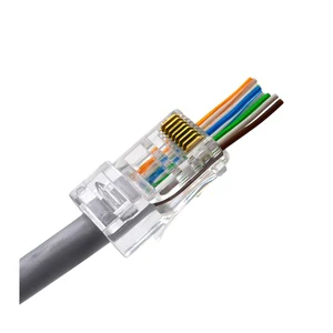 RJ45 CAT5 Cat6 UTP Pass Through RJ45 Connectors