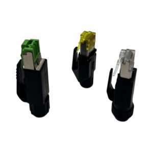 Baymrs Plastic Shield Industrial 4/8Pin Straight IP20 Waterproof RJ45 Ethernet Cat5e Connector Copper Alloy Contacts 10/100
