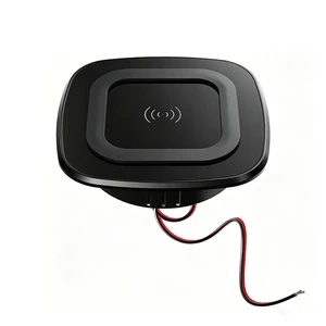 Flush Mount Wireless Car Charger 15W 12V 24V Truck RV Marine Bus Seat Retrofit Wireless Charging Embedded 12 Volt 24 Volt OEM