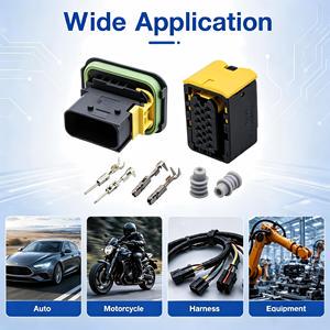 1-1703639-1/1-1564520-1 12 Pin Heavy Duty Waterproof Wiring Harness Socket Wide Compatibility With New Energy Vehicles