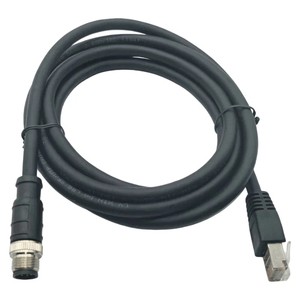 Custom M12 Connector 8 Pin X Code to RJ45 Cat6 Gige Ethernet Cable Industrial Camera Machine Vision Cable