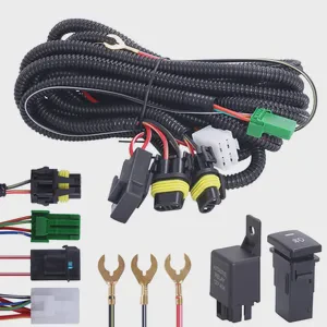 Car Fog Lamp Wiring Harness Socket Wiring Harness 12V40A Wiring Relay LED Indicator Switch Car Accessories