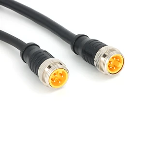 KRONZ 7/8 Inch Pre-Assembled Cable with 5 Pin A-Code Male Connector Straight PVC Black Unshielded Cable Assembly 7/8