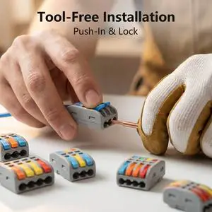 Quick Lever Wire Connectors Spring Clamp Inline Splice Push In Cable Nuts For Electrical Wiring