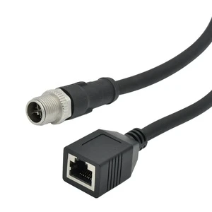 M12 Ethernet Cable Lan Network D X Code 4pin 8pin M12 to Rj45 Connector Industrial Camera Machine Vision Cable