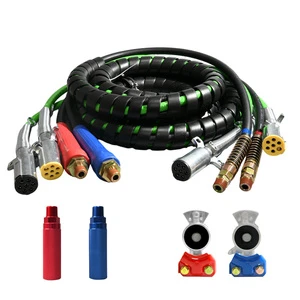 Spiral 4-in-1 Air Hose & ABS Electrical Cable Assembly Nylon Brake Tubing for Tractor Trailers