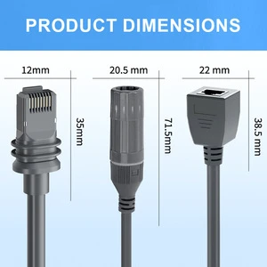 IP68 Outdoor Waterproof Pure Copper UTP Cat7 Ethernet Cable 100m PVC Supports Starlink Gen 3 Adapter Extension