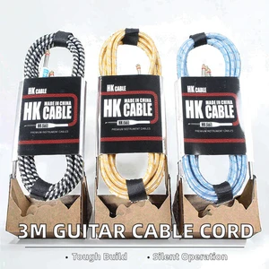 HK CABLE 3M Cable Cord Premium Instrument Factory OEM/ODM for Electric Guitar Bass with Noise Reduction Universal Compatibility