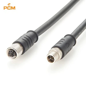 Industrial M12 Y-Code Hybrid Cable with Male to Female Connector for Ethernet and Power CAT5e 100Mbps 6A
