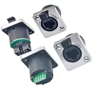 RJ45 Aviation Plug Waterproof Connector Socket 5-Pin Female Signal Coupler M8 2P Adaptor for Power LED Processing Network