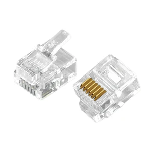 6P6C 6Pin Connector Plug Standard Transparent Male Rj45 Connector
