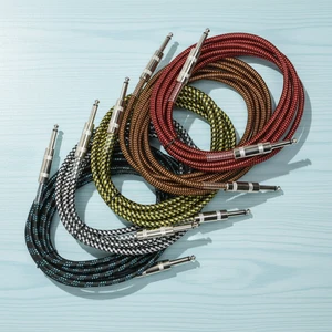 High Quality 10M Weaving Acoustic Guitar Cable Nylon Audio Connection Wire Guitar Accessories for Instrument Pickup