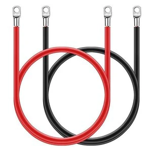 5AWG 6AWG Copper Battery Cable Red Black Copper Lugs Custom Length Solar RV Marine Auto Energy Storage Ground Jumper Wire