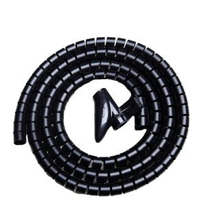 Spiral Cable Wrap 15mm Black PE Wire Organizer Tube for PC TV Home Cinema CCTV Wires Cable Zipper Cord PE Spiral Cable