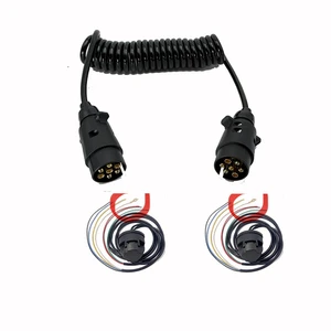 New A&J Trailer Four Core 4 Pin Spiral Extension Cord with 2 Female Connectors 2m High Quality Truck Trailer Parts