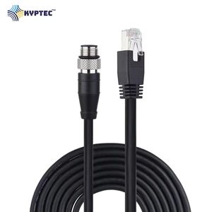 RJ-45 to M12-4P D-Coded Industrial Camera Cable High Performance Durable Ethernet Connection for Factory Automation