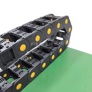 Full Enclosed High Tensile Hydraulic Hose Nylon Drag Chain Price Plastic Towline Cable Carrier for Pallet Conveyor