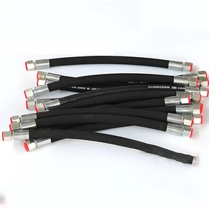 R1 R2 R9 R12 R13 R15 High Pressure Steel Wire Braided Oil Resistant Hydraulic Hose Assembly Rubber Cover Customizable Cutting