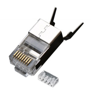 CAT7 Metal Shield RJ45 Connector Gold Plated 8P8C Ethernet Modular Network Plug FTP Cat 7 FTP Ethernet Connector