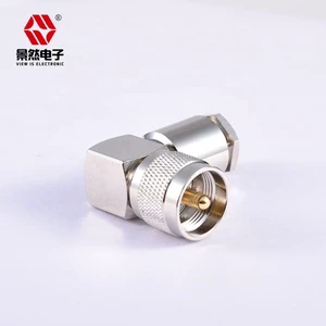 PL259 UHF Male Right Angle Nickel Plated Clamp LMR400 RG213 RG8 Coaxial Cable RF Connector with Brass Contact Material