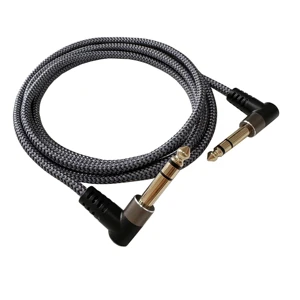 5M 1/4 Quarter InchTRS Instrument Cable Right-Angled 6.35mmGuitar Bass AMP Cord 6.5mm Male Stereo Audio Line for Electric Guitar