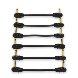 Guitar Patch Cables Right Angle, 6 Inch ,15 cm 1/4 6.35mm TS Instrument Cables for Effect Pedals