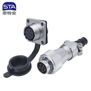 WF16 Connector Straight /Right Angled Power Male/Female Waterproof Aviation Plug Square Flange Socket 2 3 4 5 6 7 8 9 10 Pin