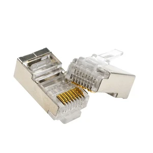 8P8C RJ45 Shielded Plug Connector for Cat6 FTP with Copper Contact and Metal Steel Housing