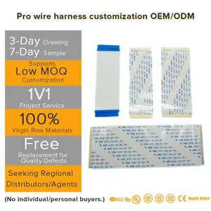 Awm 20706 105C 60V VW-1 Flexible Flat Dupont Wire Lvds Cable Grommet Wiring Harness for Industrial Servo Drive PLC Systems