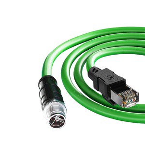 1Gbps / 10Gbps Industrial Grade RJ45 Plug M12 X Coded 8 Pin Male Female Overmolded Connector Cat6A/Cat5E CE Certified OEM Cable