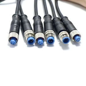 4-Core Electric Vehicle Waterproof Connector Cable Wire Harness M8 4pin PVC for Automobiles Instruments Featuring Metal Nut