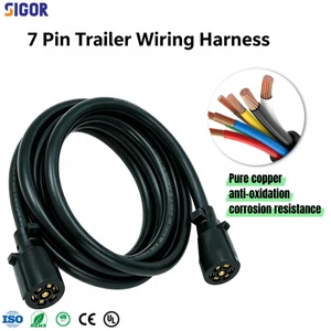 Custom 7 Pin Female to Female Trailer Wiring Harness 7 Core Pure Copper PVC Trailer Plug to Plug Cable for RV Caravan Boat