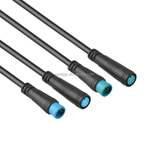 2-5 Cores 3A Copper IP65 M8 PVC Unshielded Cable Connectors Electric Wire Code Snap Female Male Straight Overmolded PVC Nylon
