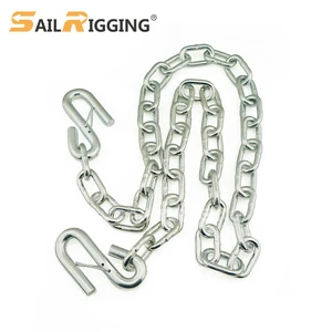 3/8'' Towing Chain G30 Galvanized Safety Chain Truck & Trailer Parts Steel Boat Trailer Safety Chain Tie Down With S Hooks