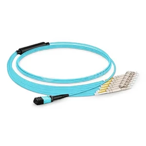 High Density MTP MPO Fiber Optic Patch Cord OM3 OM4 12/24 Core Multimode Fanout Breakout Cable For 40G/100G Data Center