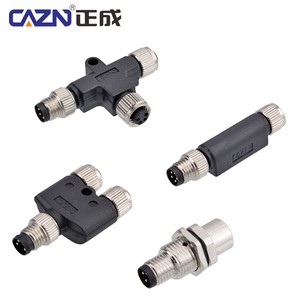 M8 Y-Type Automotive Cable Connector 1 Male To 2 Female Splitter Nickel-Plated Brass Housing IP65/IP67 Rated 3A
