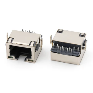 Mid Mount 12Pin RJ45 Connector Dip Type with Led Ethernet RJ45 Female Jack Connector